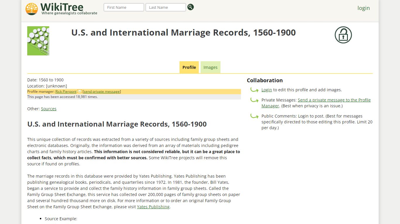 U.S. and International Marriage Records, 1560-1900 - WikiTree